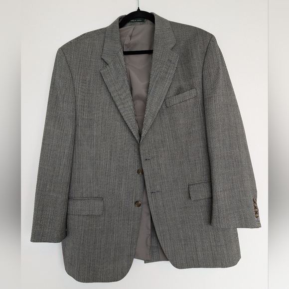 Lauren Ralph Lauren 100% Wool Herringbone Patterned Blazer Sz 44R - Picture 14 of 14